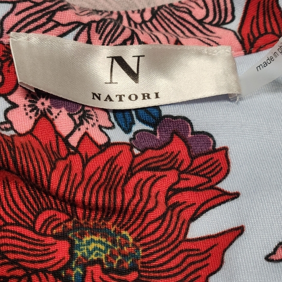 NATORI  SIZE M. WOMEN'S DREES Maxi Dress with Red and Pink Flowers - Picture 3 of 13